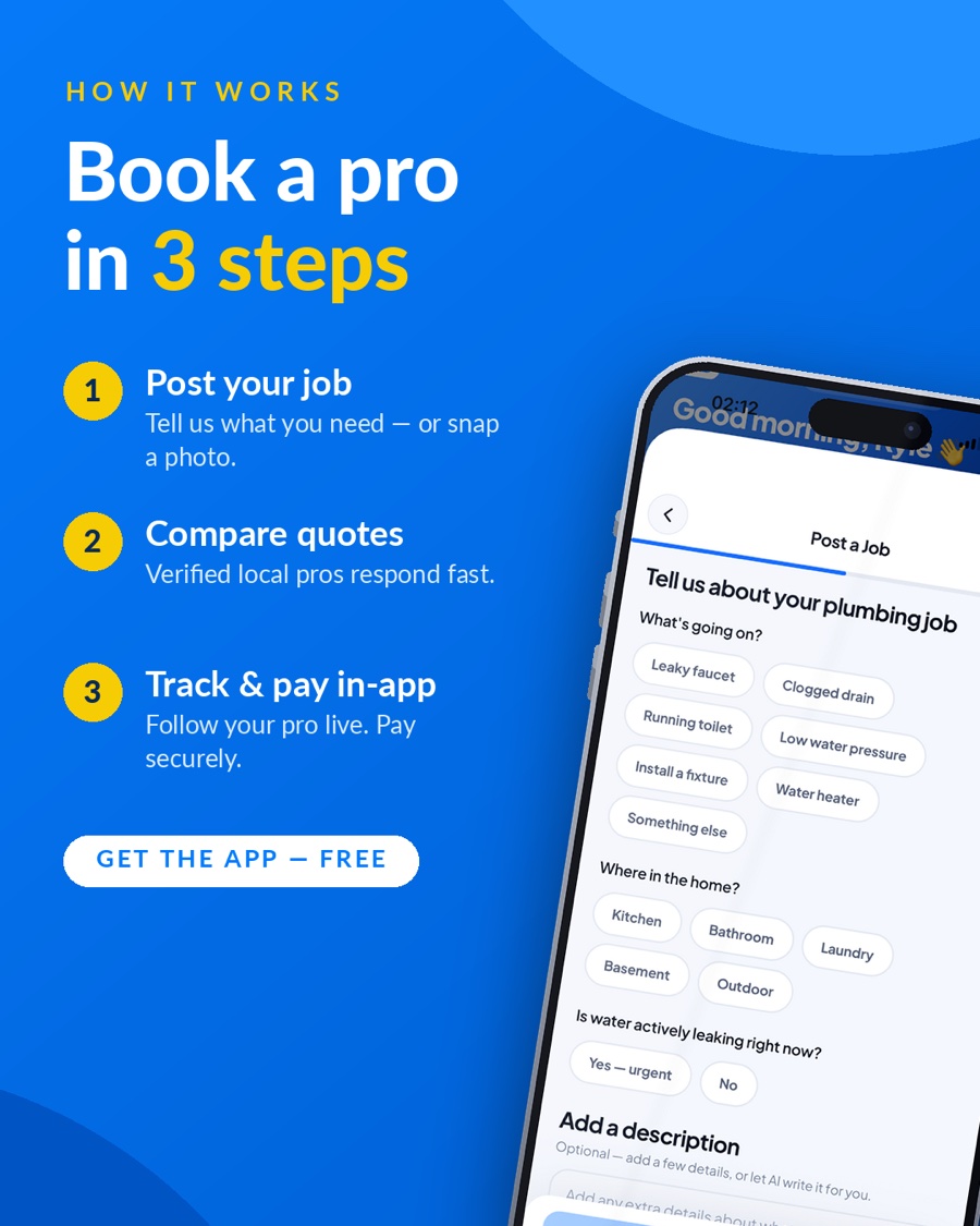 Book a pro in 3 steps on Handy Circle: post your job, compare quotes from verified local pros, then track and pay securely in-app.